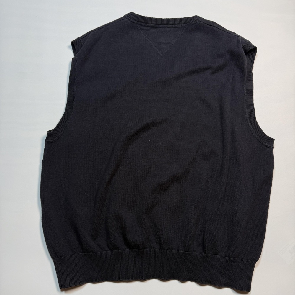 Tommy Hilfiger Sweater Vest Mens XL Blue V Neck Cotton Logo Knit Pullover READ - Picture 7 of 7